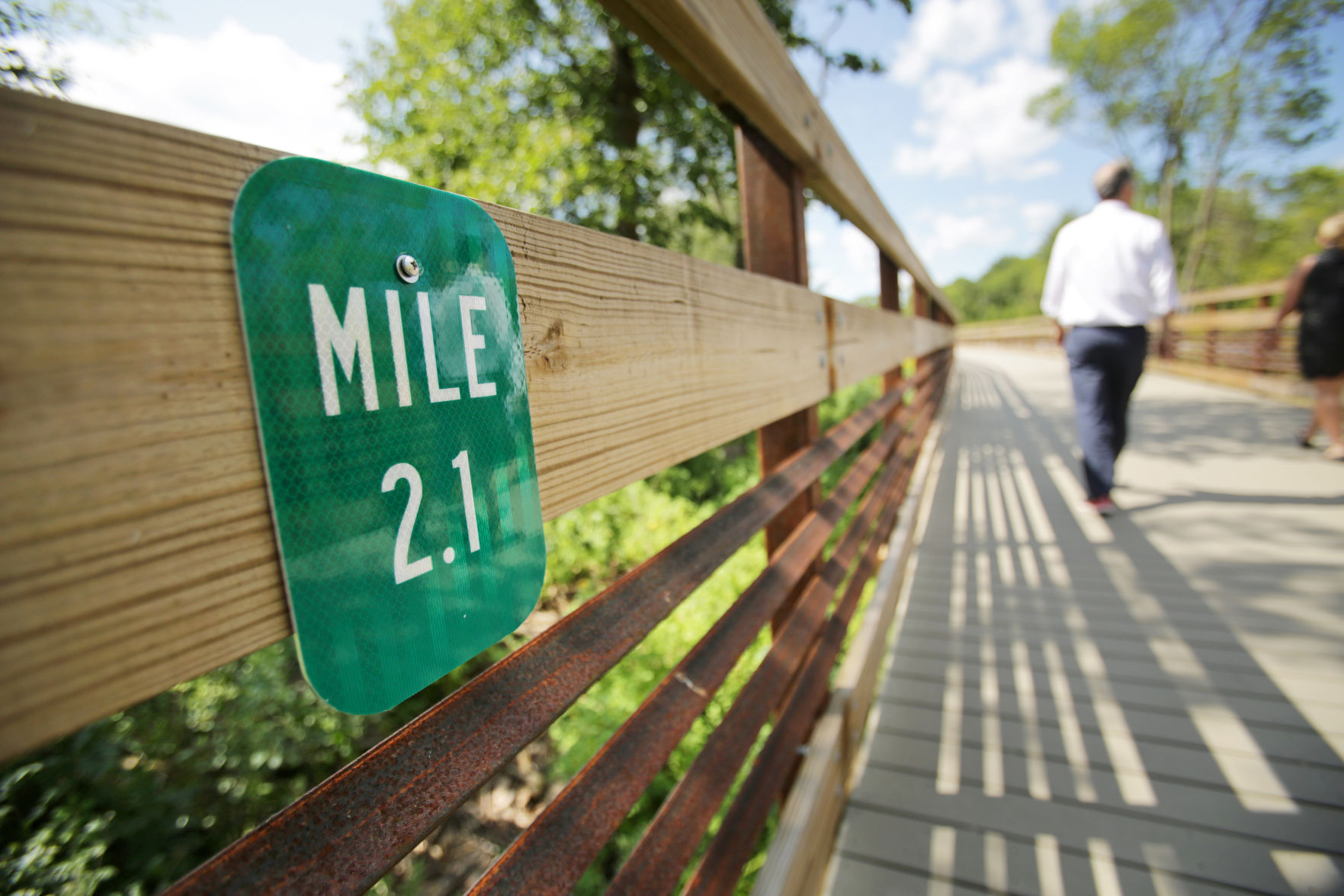 Mile marker on Lower Yahara River Trail